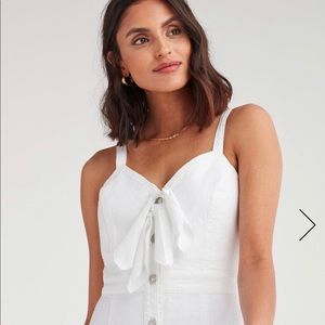 7 for all mankind white denim button front dress